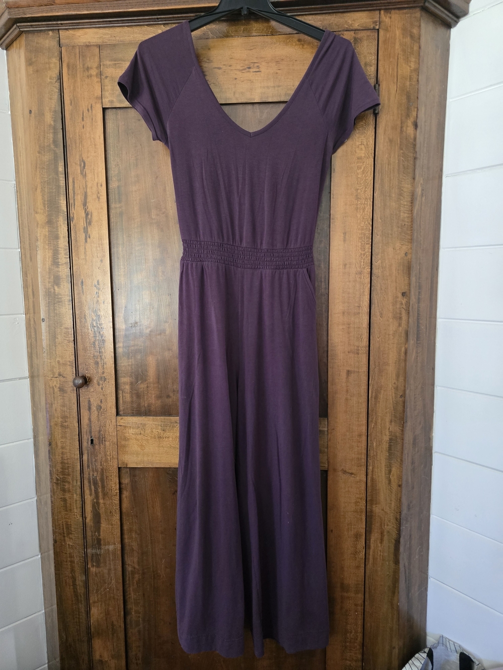 Pact Wide-Leg Jumpsuit — Plum With Peek-a-boo Back Largr
